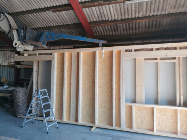 Holzrahmenbau in der Entstehung