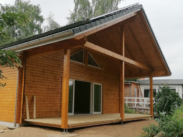 Terrasse Blockbohlenhaus